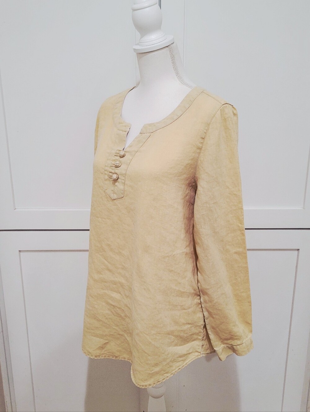 J. Jill 100% Linen Pale Yellow Tunic Top | Size Medium - Picture 2 of 8